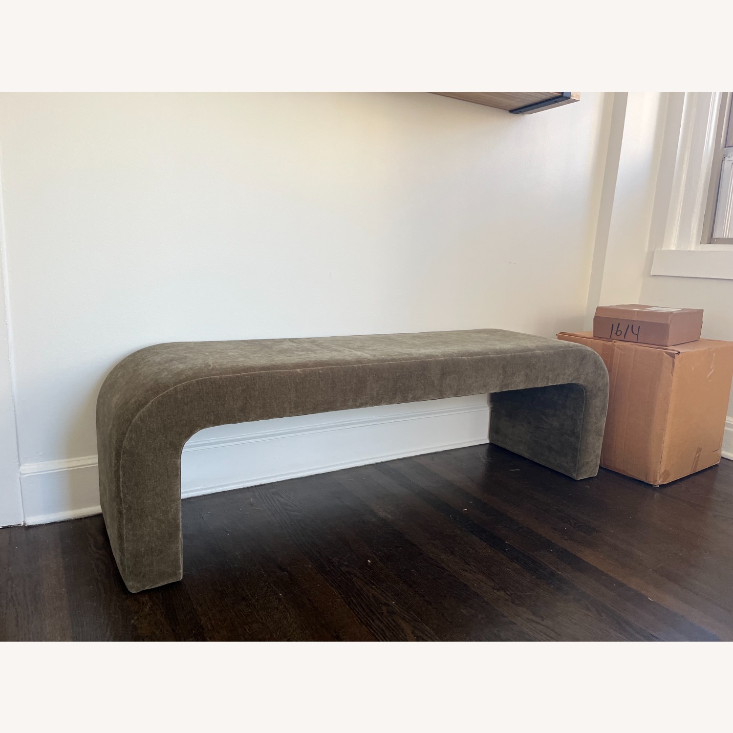Allmodern Velvet Green Bench - image-5