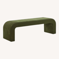Allmodern Velvet Green Bench