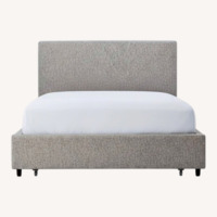 West Elm Contemporary Storage Bed Deco Weave Grey