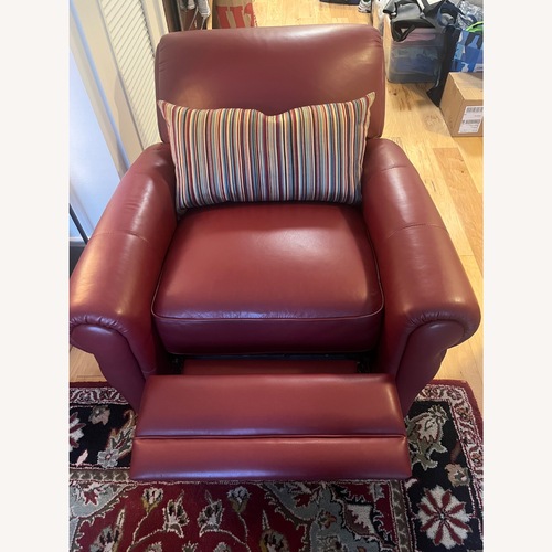 Used Red Leather Armchair for sale on AptDeco