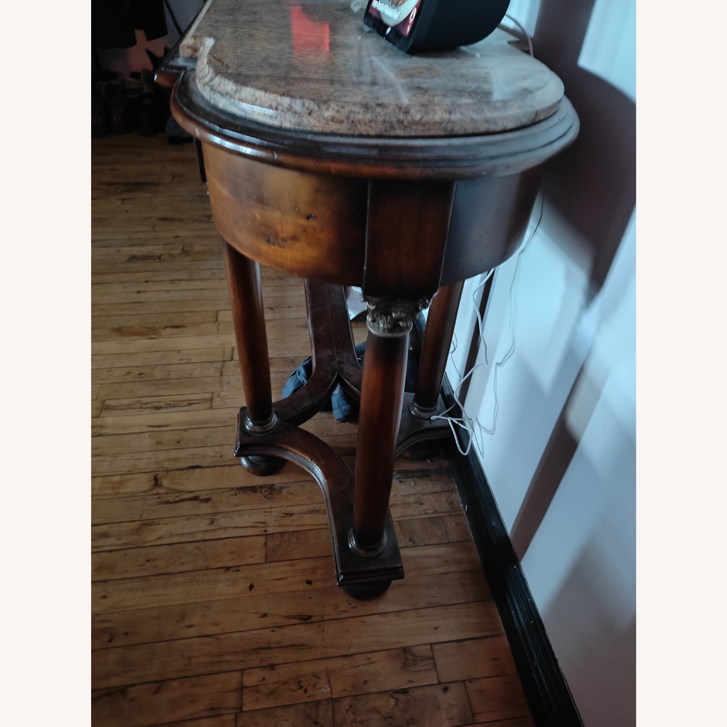 Safavieh Dark Brown Marble Side Table - image-3