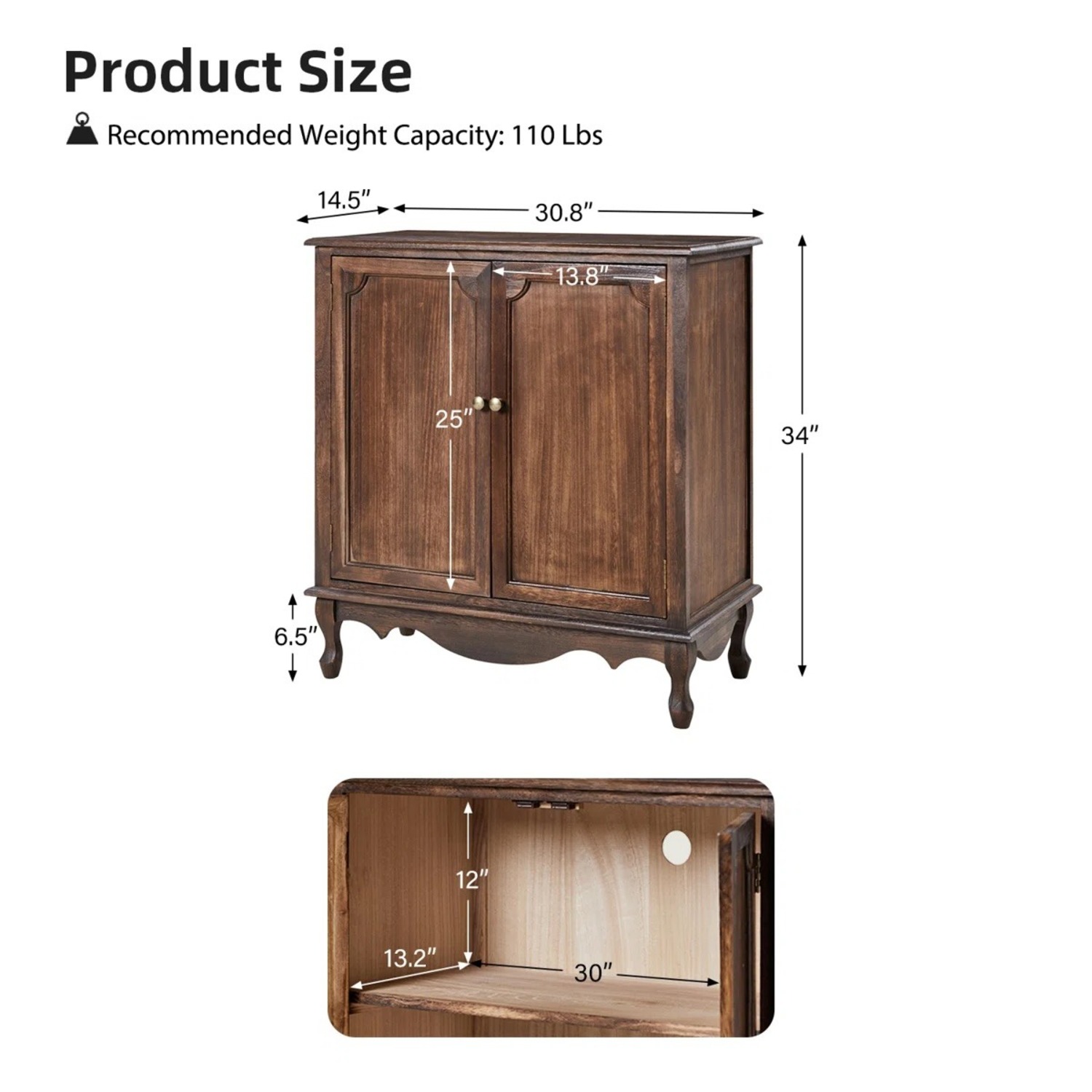 Wayfair Dark Brown Wood Media Storage - image-2