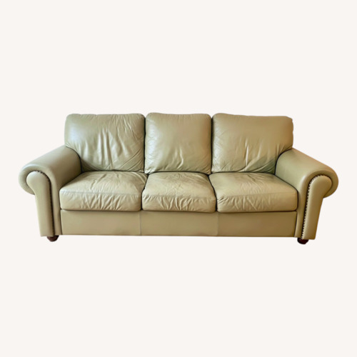 Used Green Leather Sofa for sale on AptDeco
