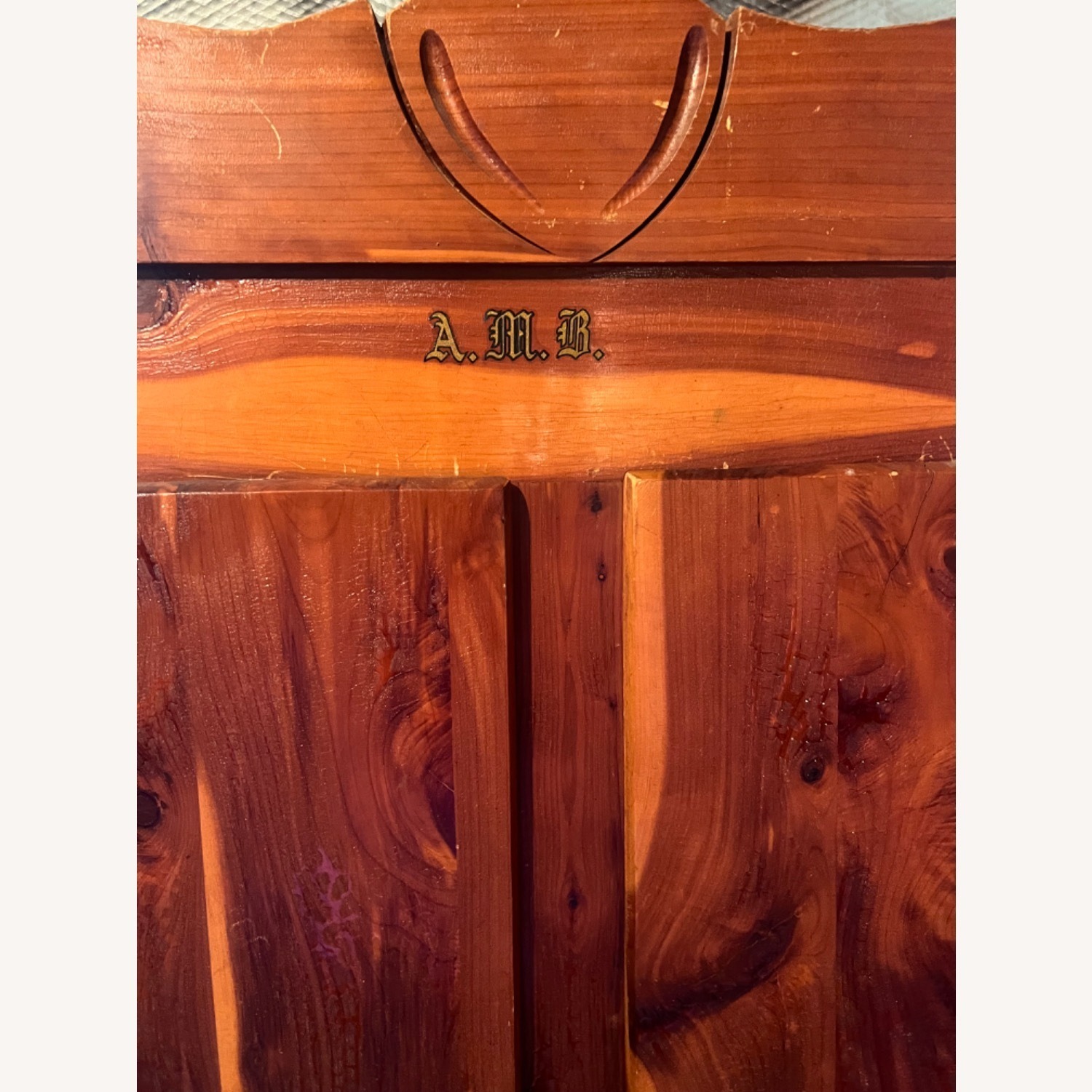 Antique Dark Brown Wood Wardrobe - image-5