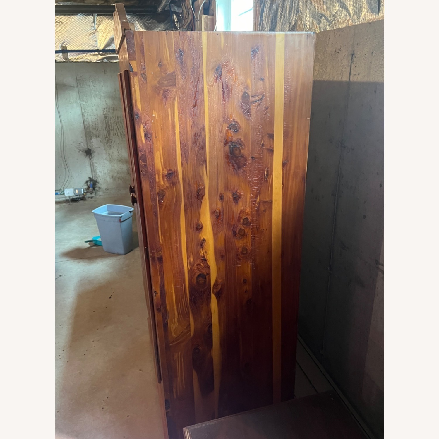 Antique Dark Brown Wood Wardrobe - image-3