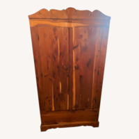 Antique Dark Brown Wood Wardrobe