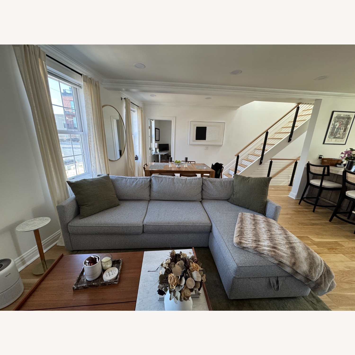 West Elm Harris Light Gray Fabric Sleeper Sofa - image-1