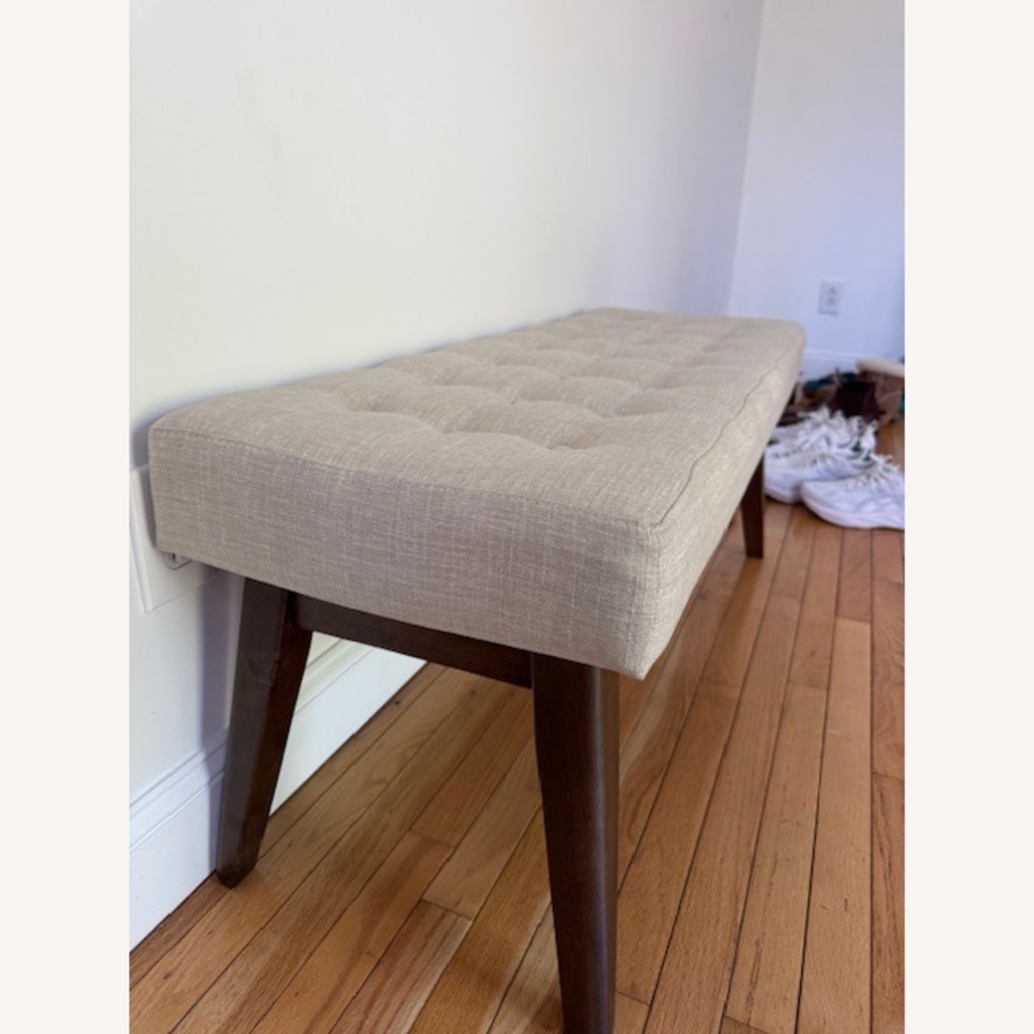 AllModern Dark Brown Wood Bench - image-3