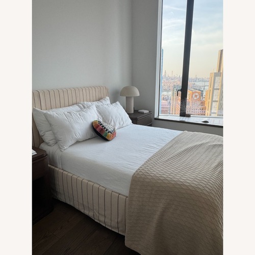 Used Lulu & Georgia Natural Fabric Full Bed for sale on AptDeco