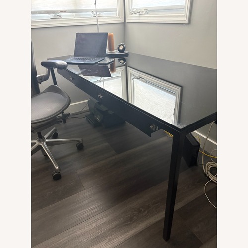 Used Black Glass Desk for sale on AptDeco