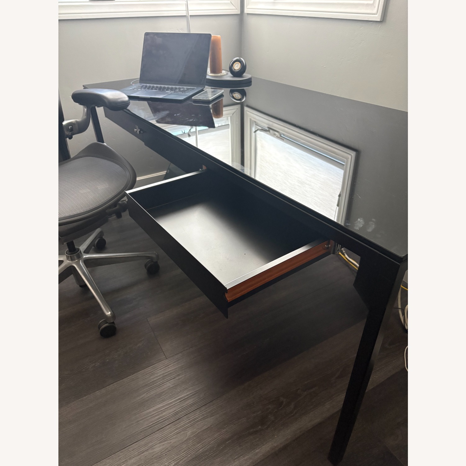 Black Glass Desk - image-2