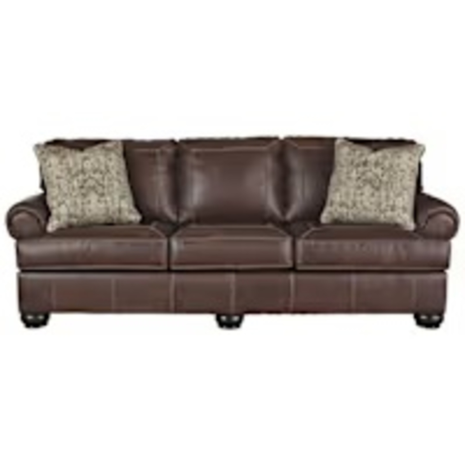 Ashley Furniture Dark Brown Leather 3 seater Sofa - image-4