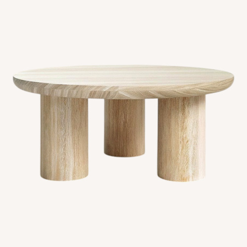 Used Joss & Main Columnia 40" Solid Wood Round Coffee Table for sale on AptDeco