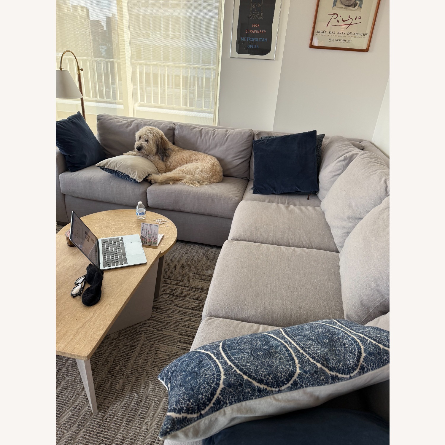 Kravet Light Gray Fabric Sleeper Sofa - image-6