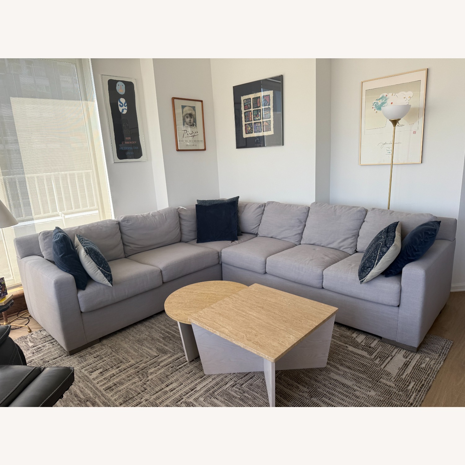 Kravet Light Gray Fabric Sleeper Sofa - image-7