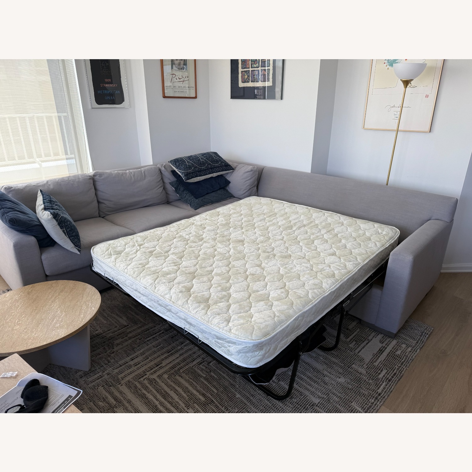 Kravet Light Gray Fabric Sleeper Sofa - image-2