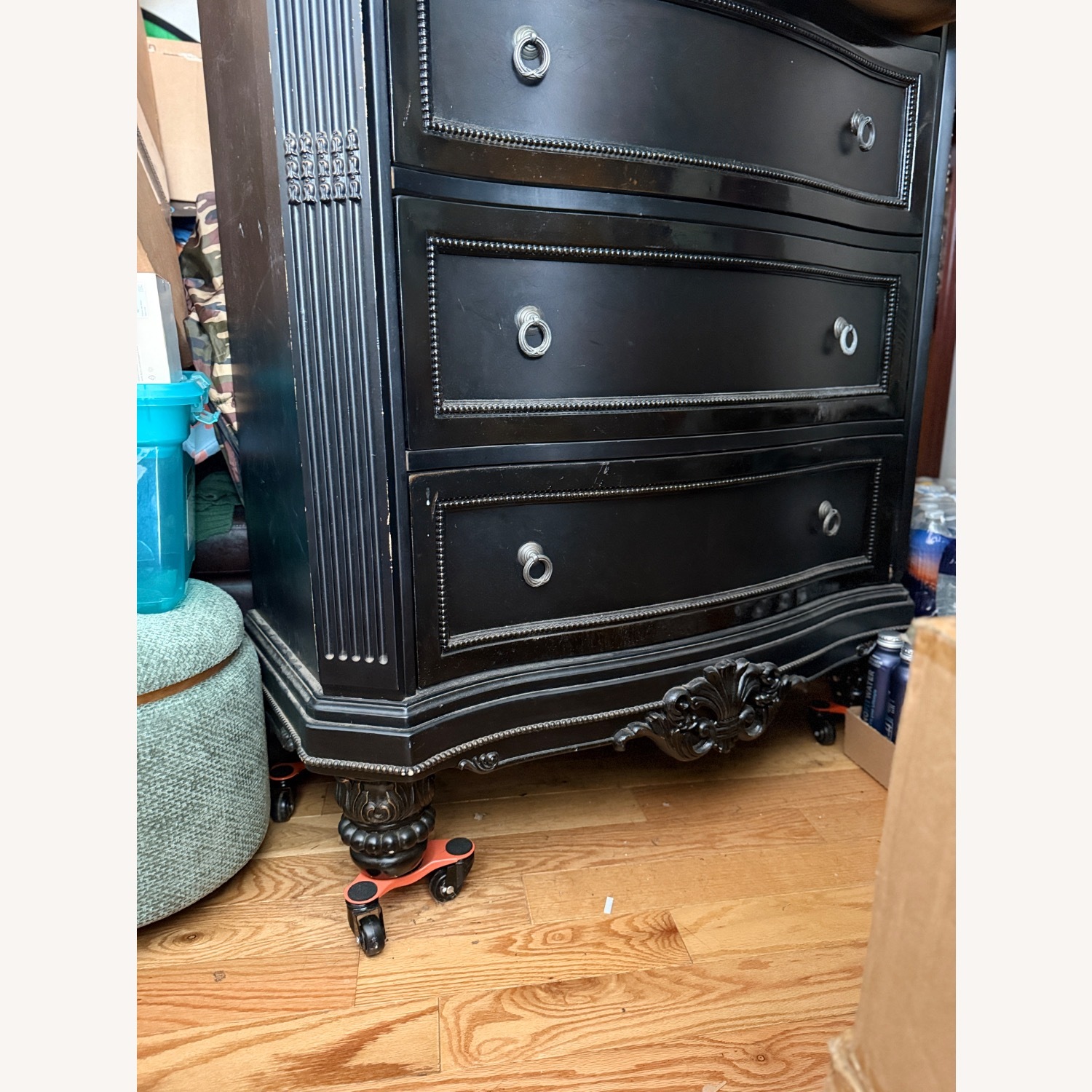 Vintage/Antique Black Solid Wood Dresser - image-5