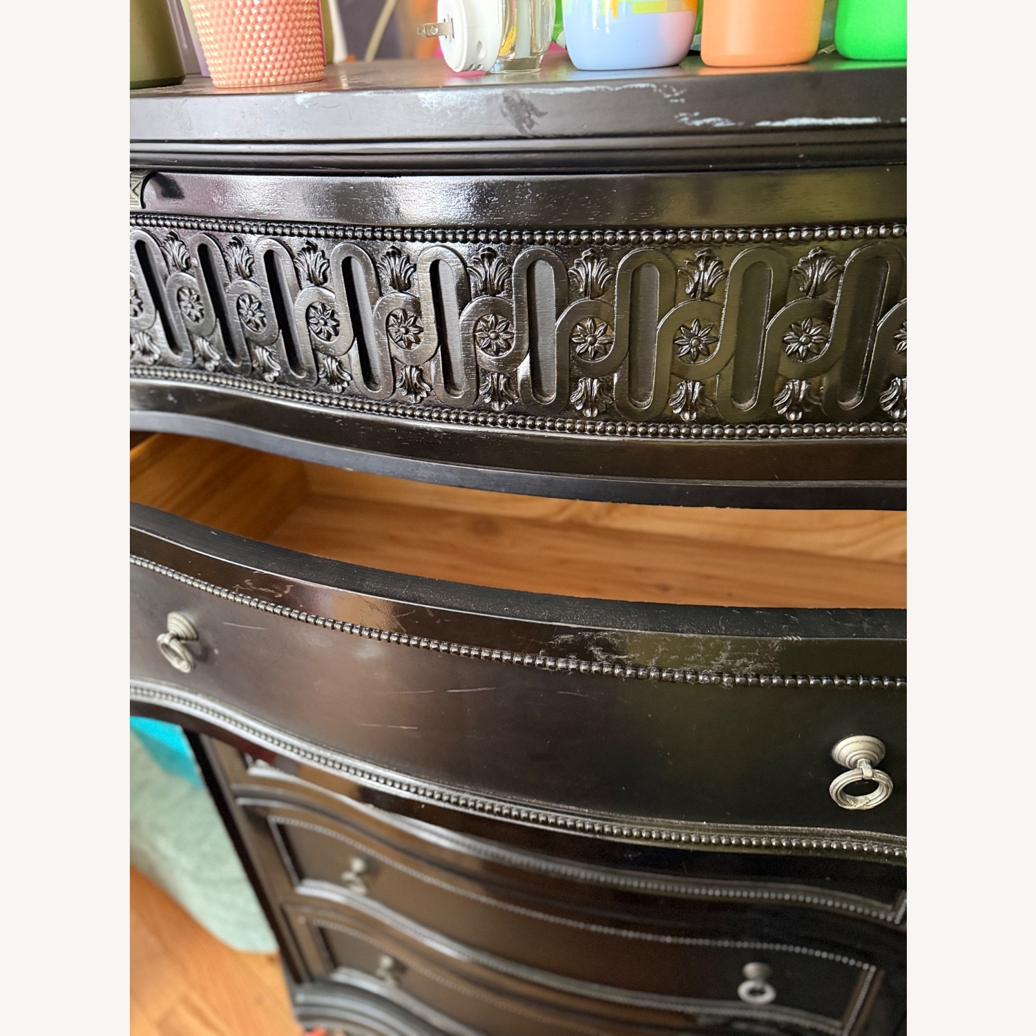 Vintage/Antique Black Solid Wood Dresser - image-6