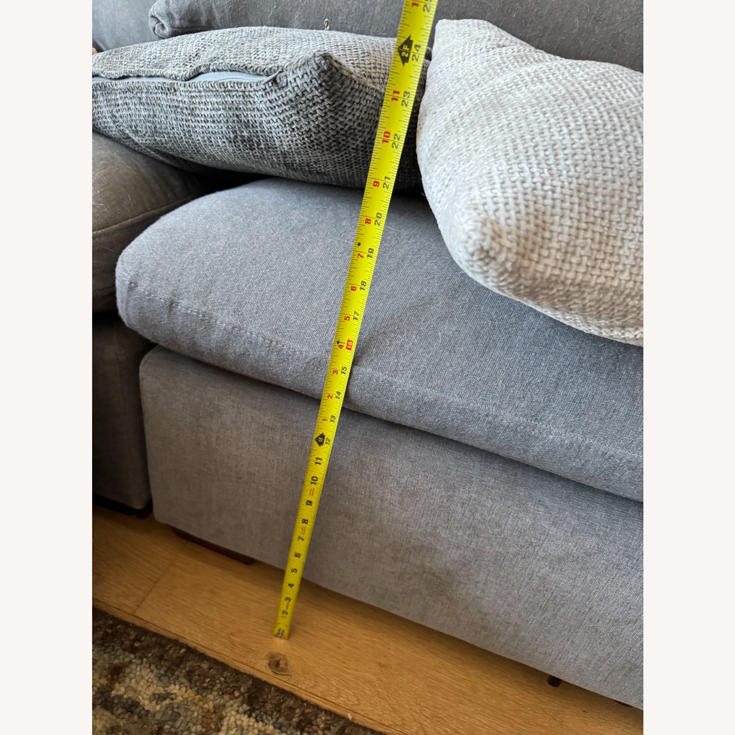 Dark Gray Fabric 3+ Piece Sectional - image-6