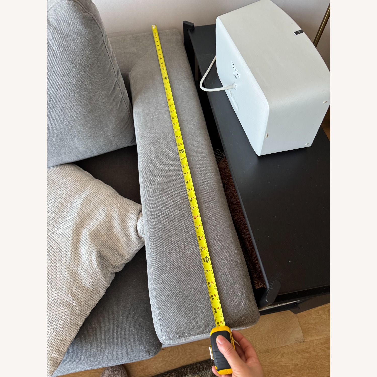 Dark Gray Fabric 3+ Piece Sectional - image-3