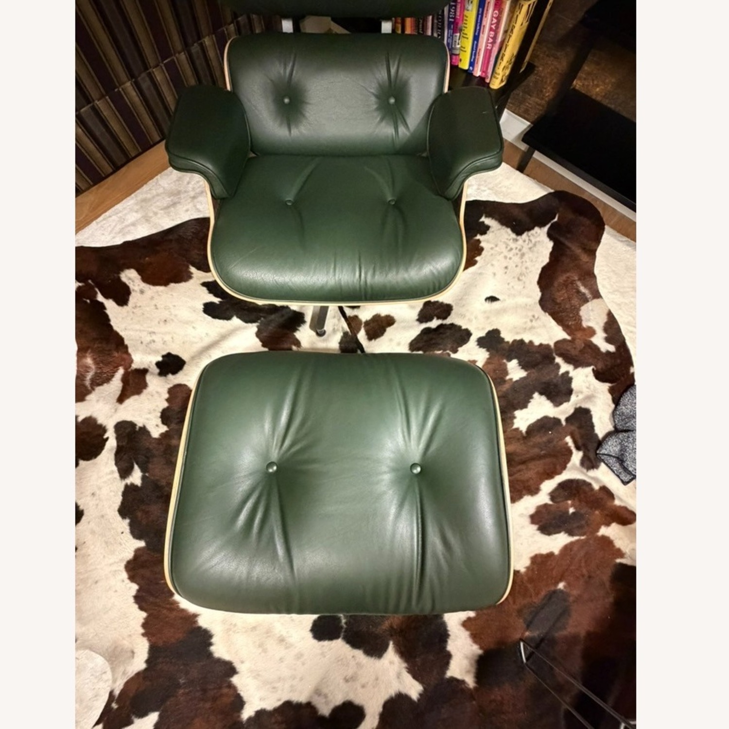 Herman Miller Green Leather Accent Chairs - image-3