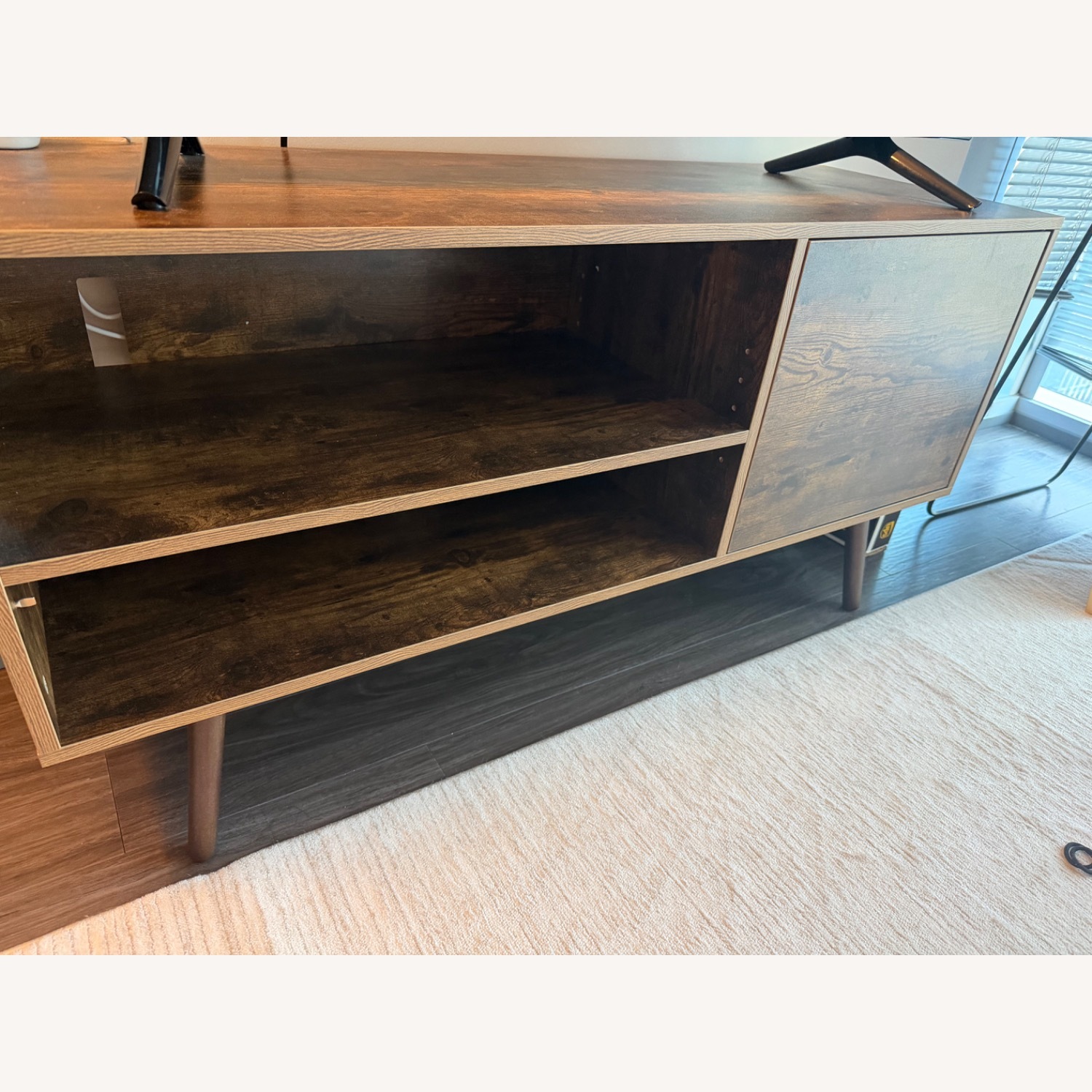 Amazon Dark Brown Wood Media Storage - image-1