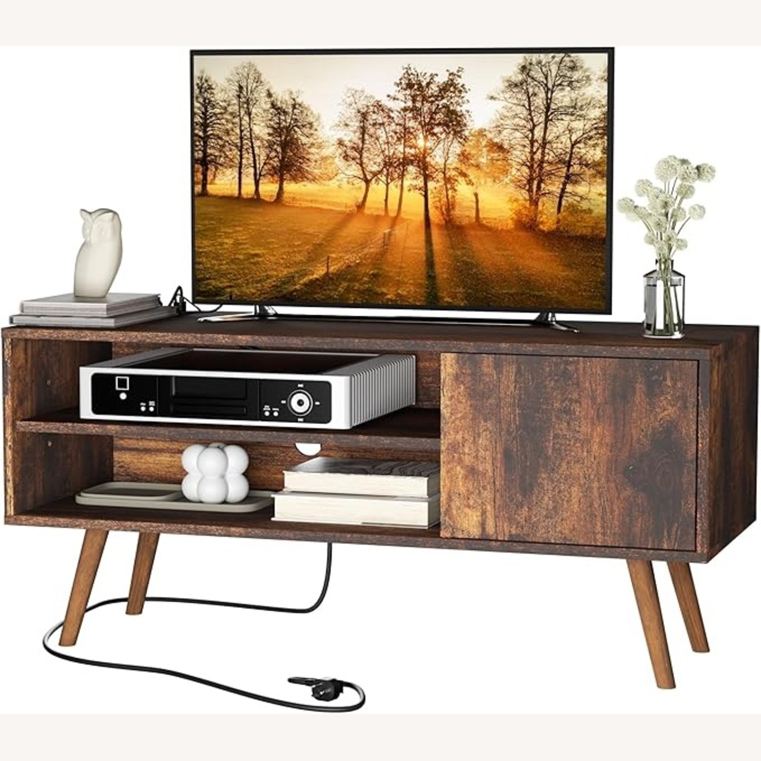 Amazon Dark Brown Wood Media Storage - image-5