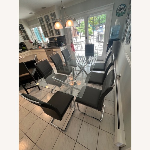 Used Bob's Discount Furniture Silver Glass Dining Sets for sale on AptDeco