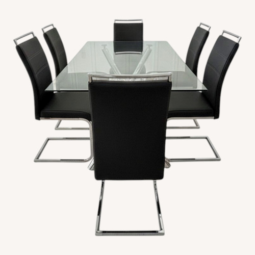 Used Bob's Discount Furniture Silver Glass Dining Sets for sale on AptDeco