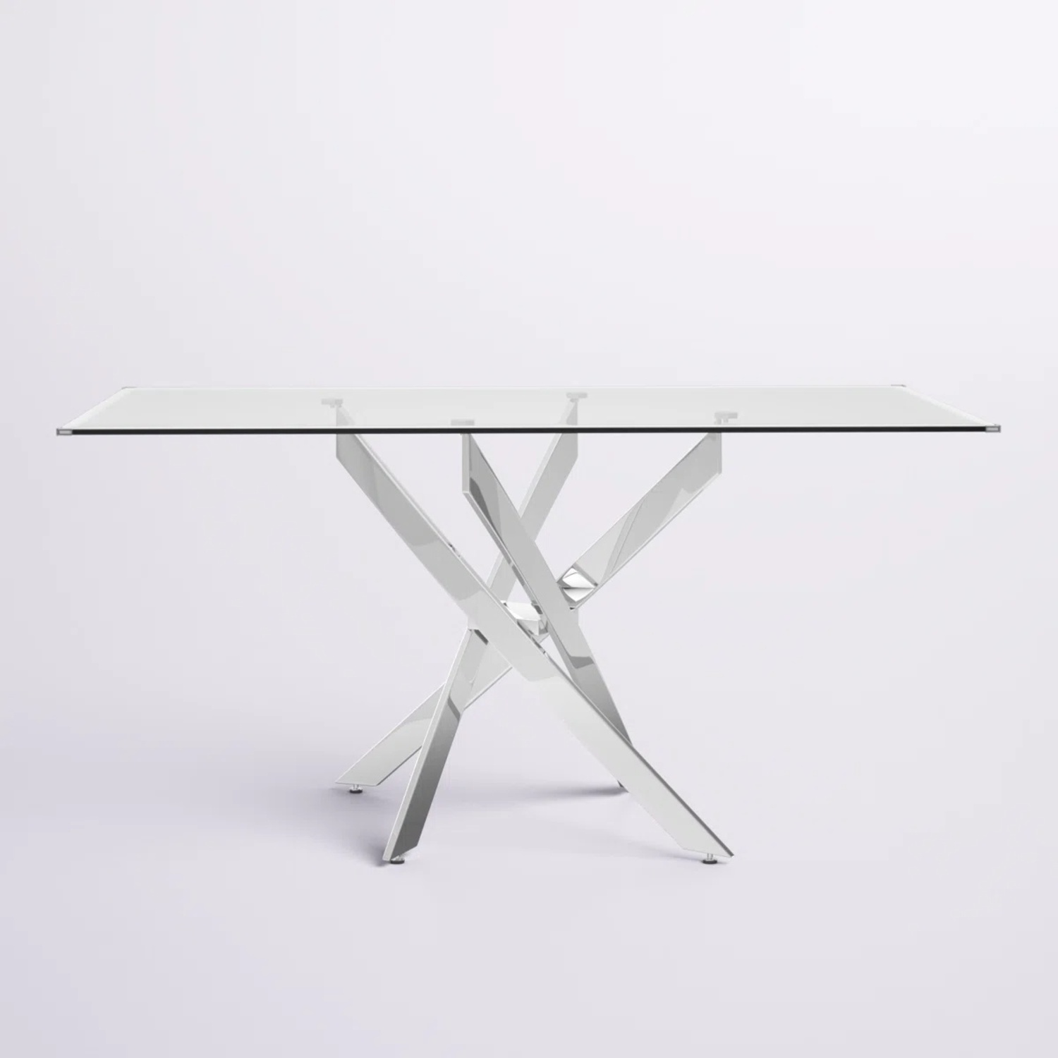 Wayfair Glass Dining Table with Chrome Sculptural Base - image-15