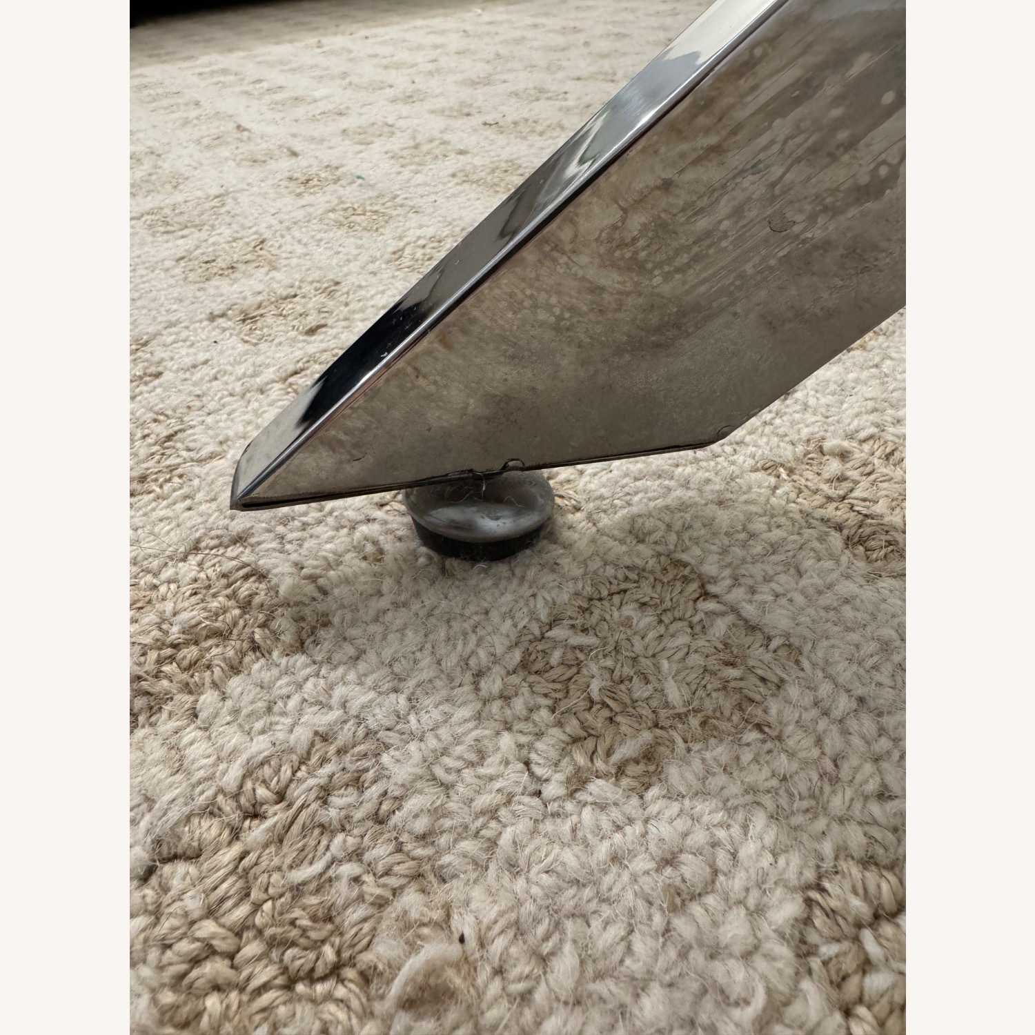 Wayfair Glass Dining Table with Chrome Sculptural Base - image-6