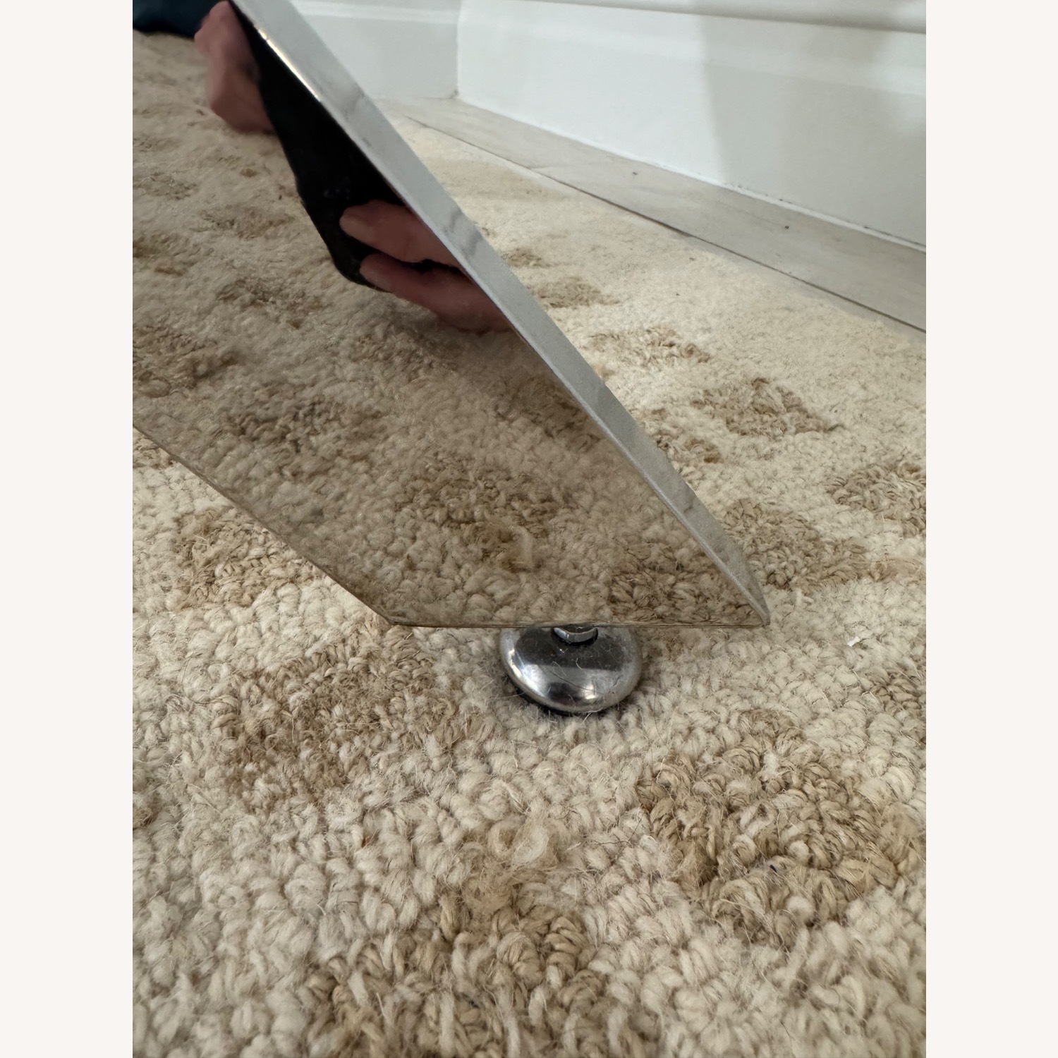 Wayfair Glass Dining Table with Chrome Sculptural Base - image-8