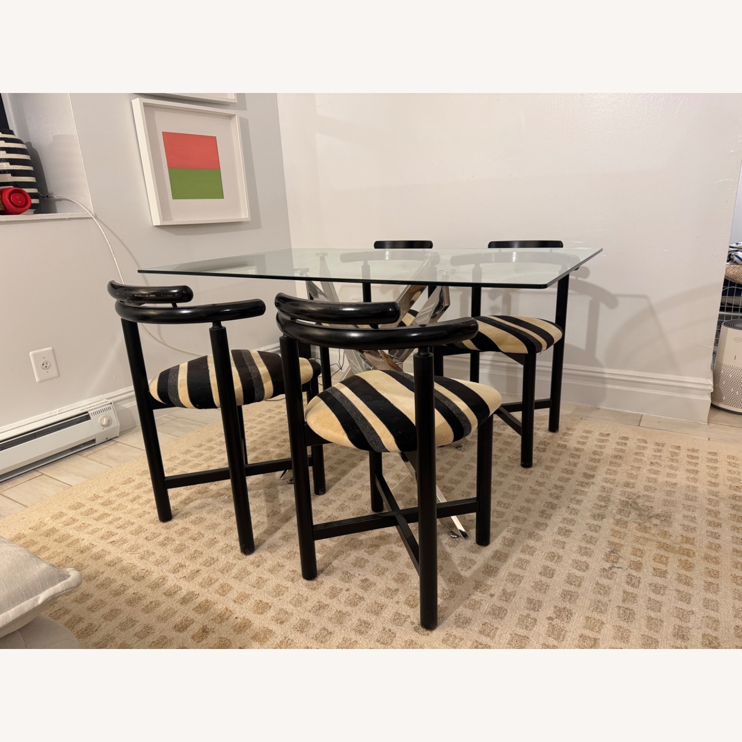 Wayfair Glass Dining Table with Chrome Sculptural Base - image-13