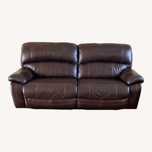 Used Ashley Full Grain Leather Power Recliner Sofa  for sale on AptDeco