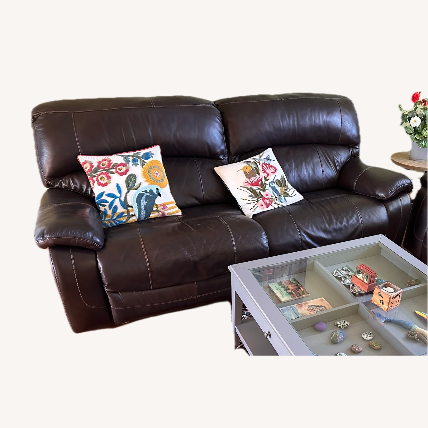 Ashley Full Grain Leather Power Recliner Sofa  - image-3