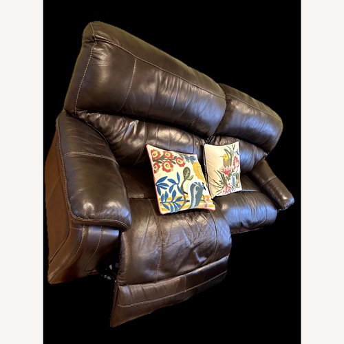 Used Ashley Full Grain Leather Power Recliner Sofa  for sale on AptDeco