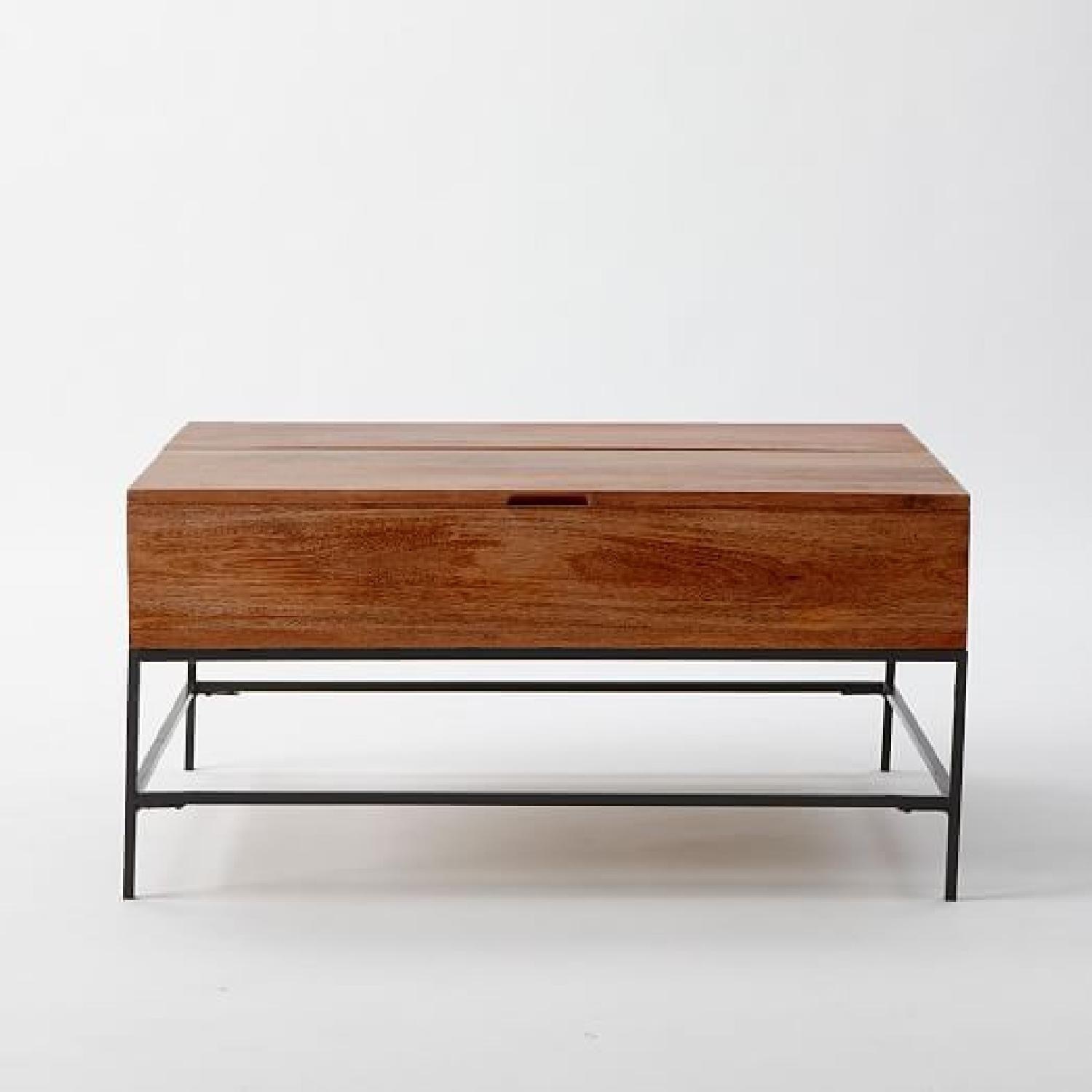West Elm Dark Brown Wood Coffee Table - image-1