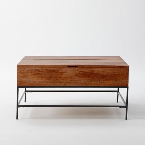 Used West Elm Dark Brown Wood Coffee Table for sale on AptDeco