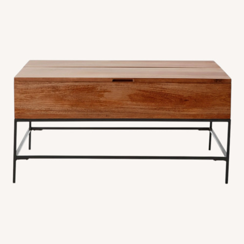 Used West Elm Dark Brown Wood Coffee Table for sale on AptDeco