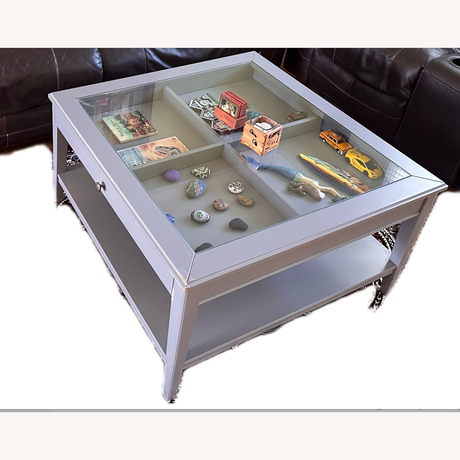 IKEA Light Gray Glass Coffee Table - image-2