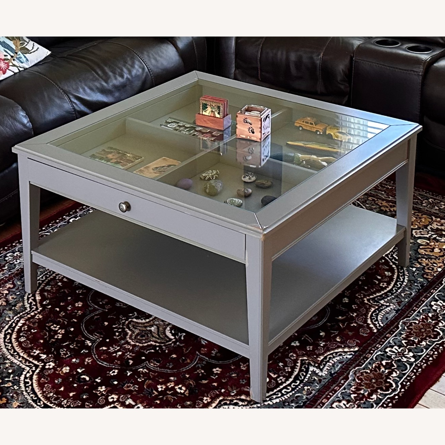 IKEA Light Gray Glass Coffee Table - image-3