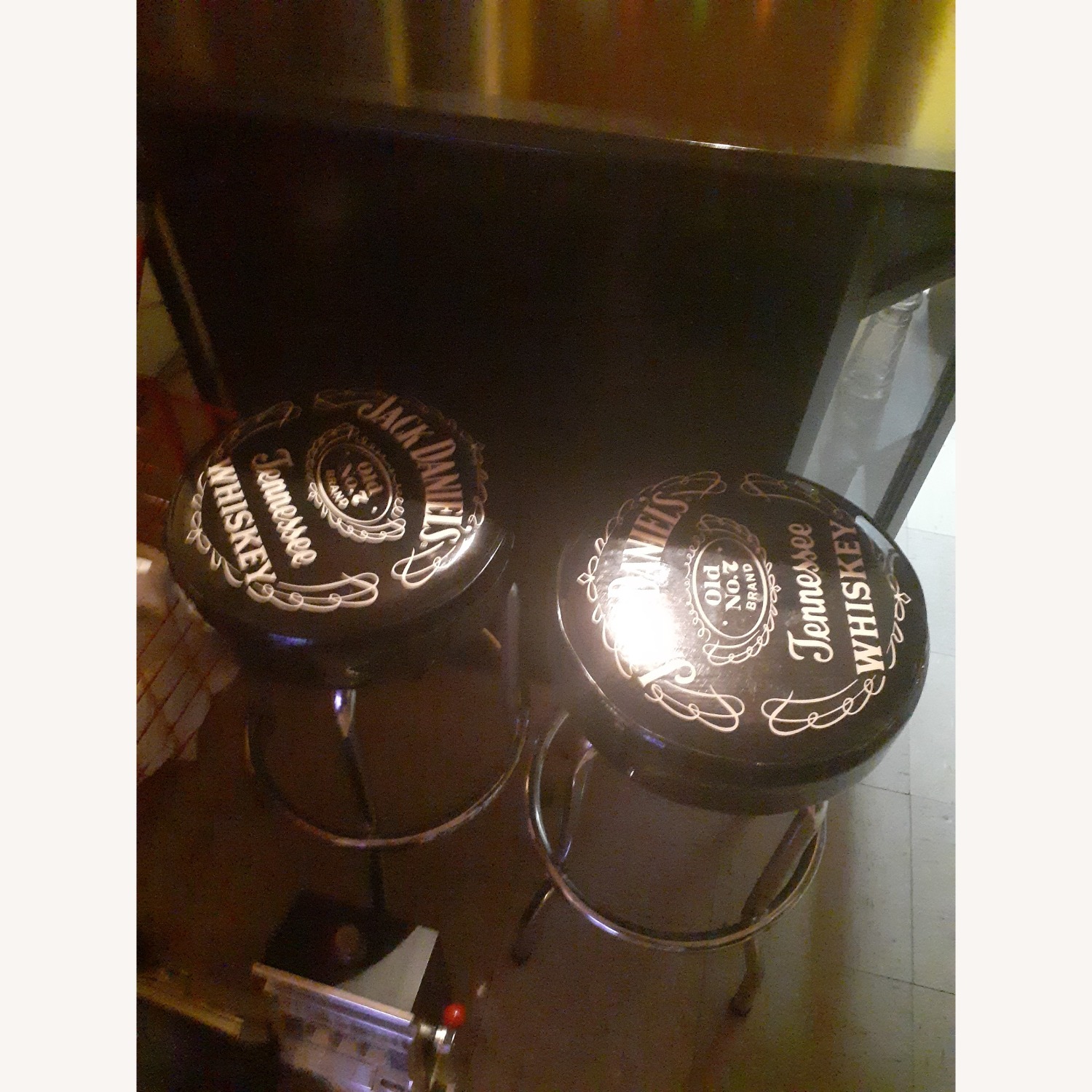 Vintage Dining Table Jack Daniels Stools - image-9