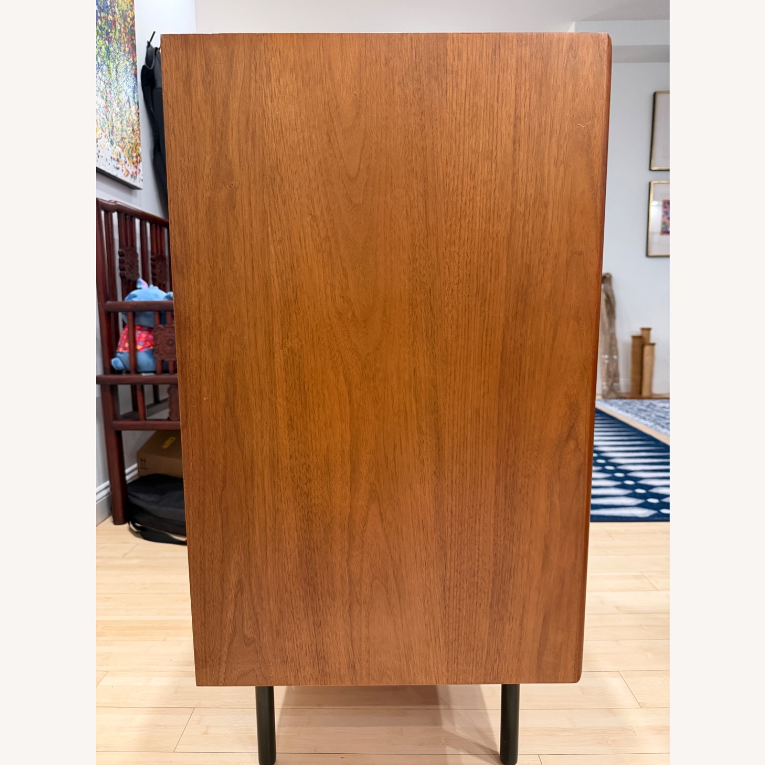 West Elm Dark Brown Wood Bar Cart - image-3