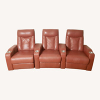 Vintage Leather Movie 3-Recliner Set