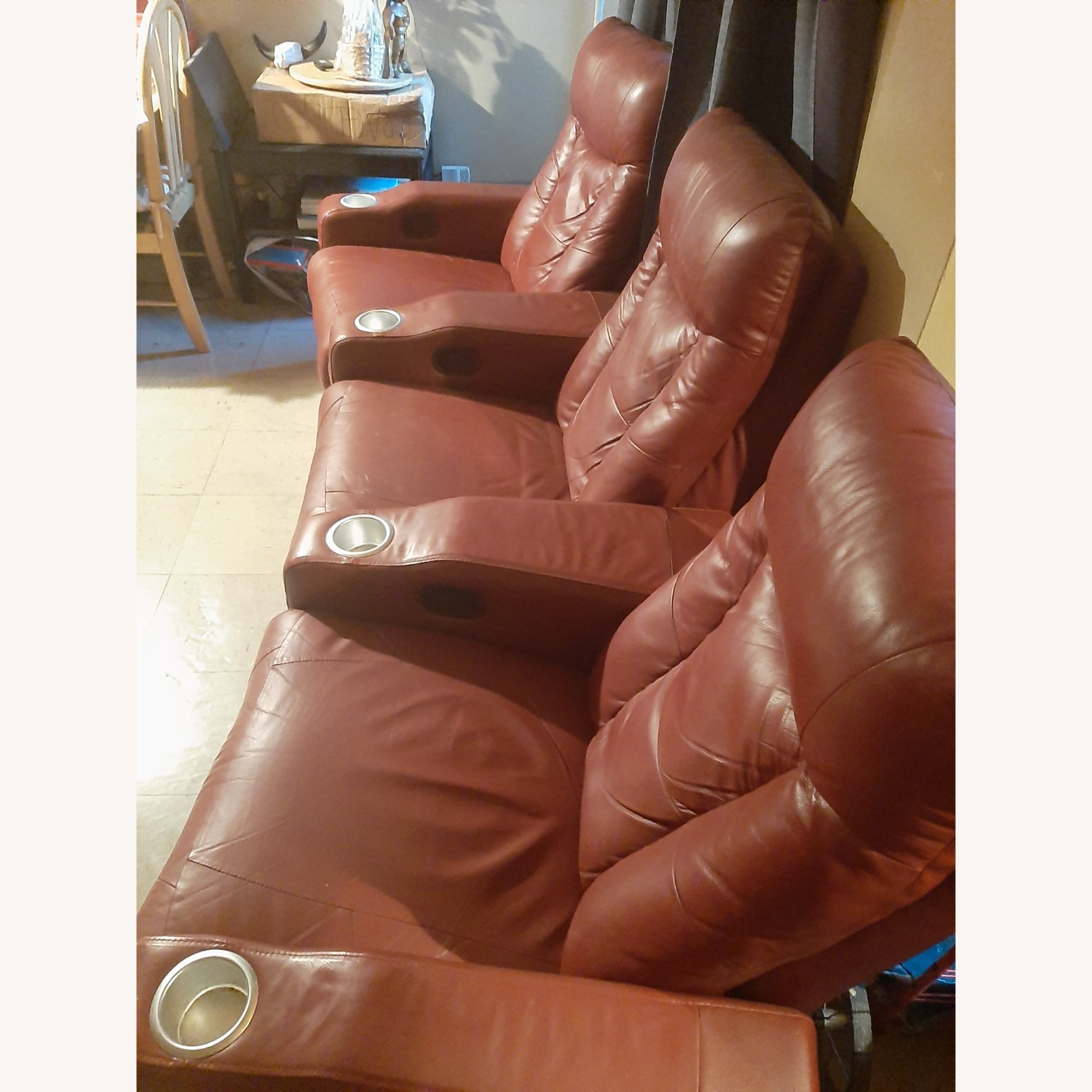 Vintage Leather Movie 3-Recliner  Set - image-3