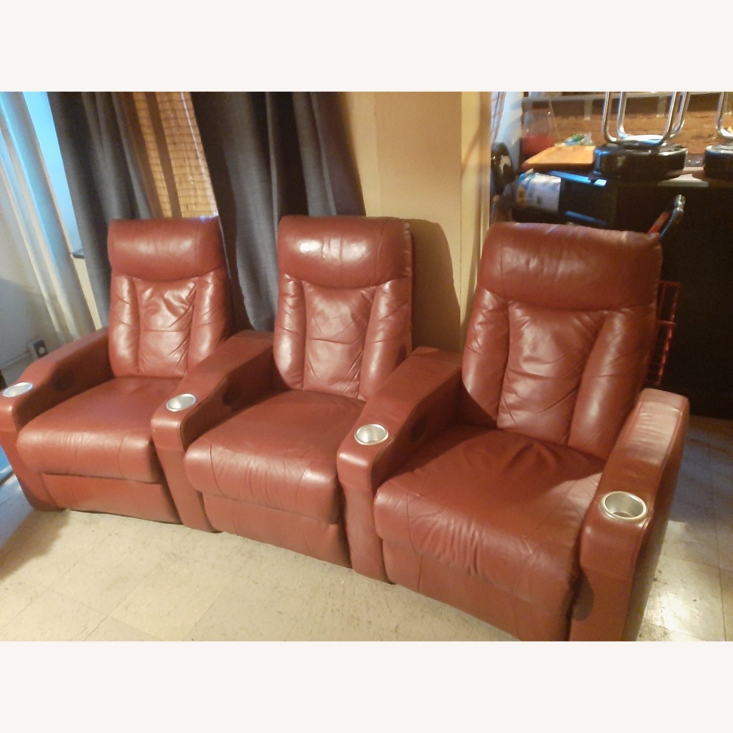 Vintage Leather Movie 3-Recliner  Set - image-5