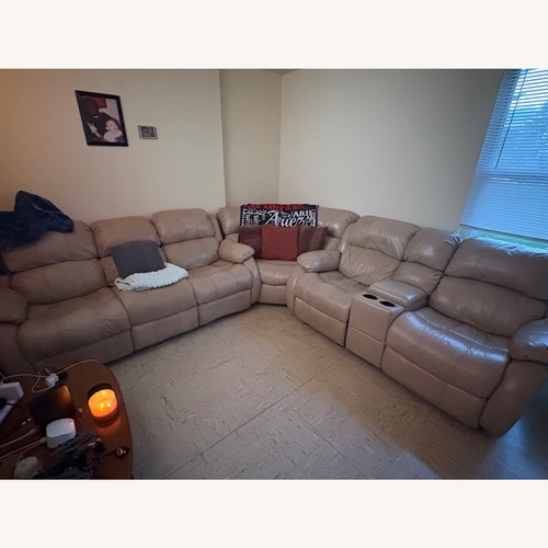Used Natural Leather 3+ Piece Sectional for sale on AptDeco