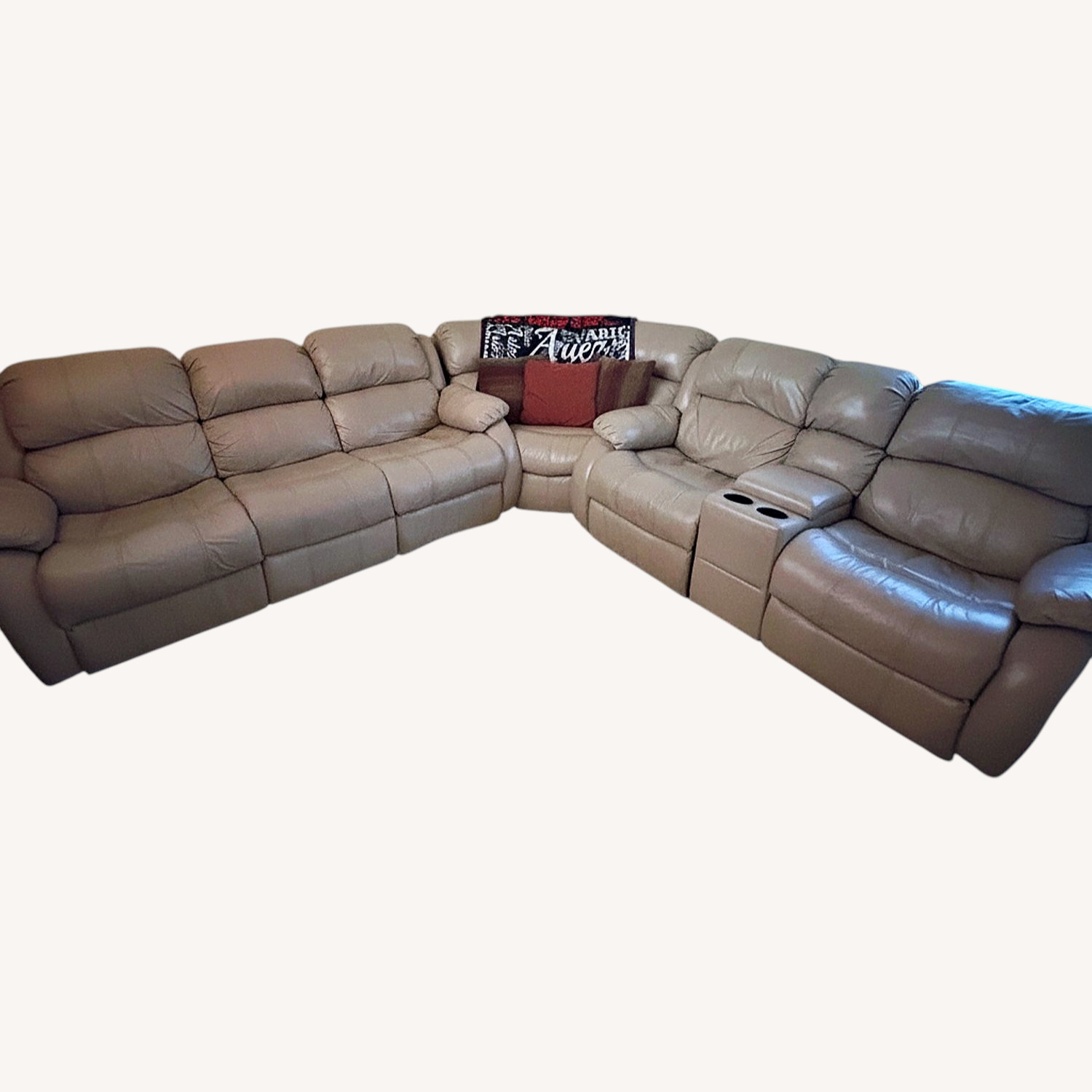 Natural Leather 3+ Piece Sectional - image-0