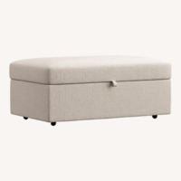Crate & Barrel Gather Deep Natural Fabric Ottoman
