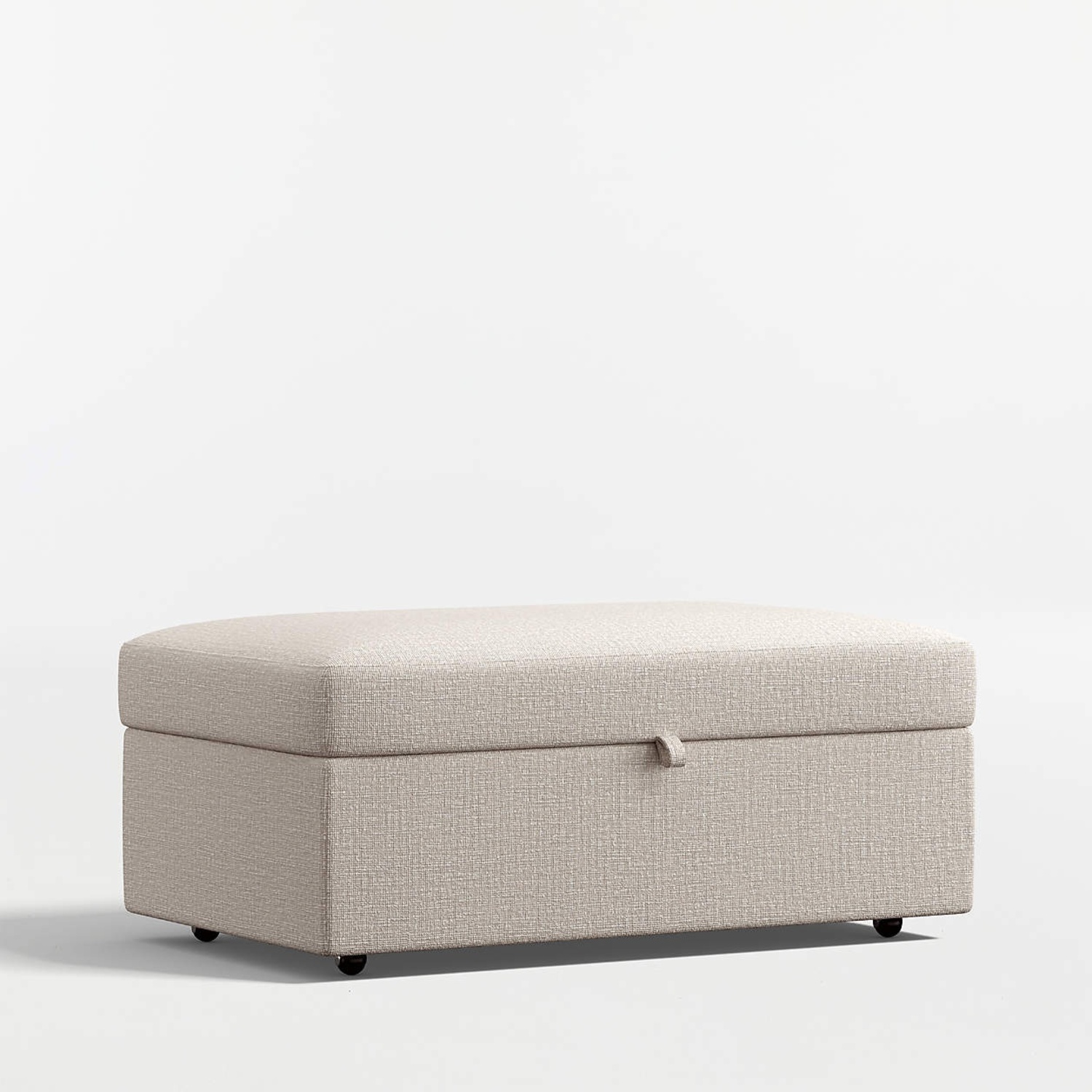 Crate & Barrel Gather Deep Natural Fabric Ottoman - image-4